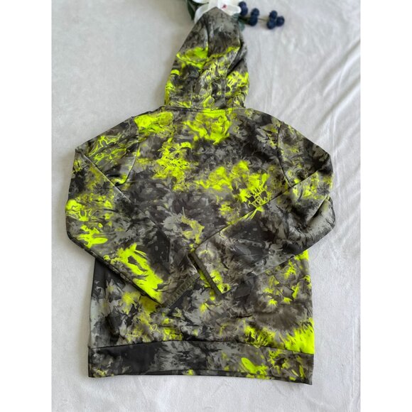 Under Armour Youth Loose Fit Camouflage Hoodie YMD Neon Yellow & Gray Pullover - Picture 2 of 12